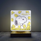 Peanuts Snoopy Wooden Base Lamp - Snoopy & Woodstock