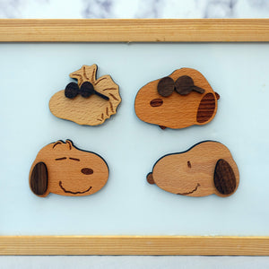 Peanuts Snoopy Wooden Magnet 4PC Set