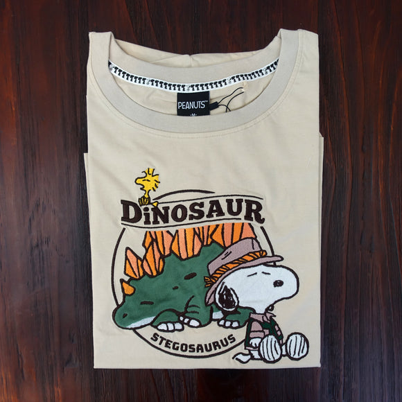 Free Hat! Peanuts Snoopy Dino Stegosaurus Women's T-Shirt