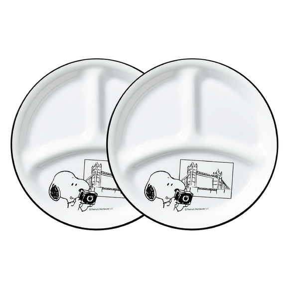 Peanuts Snoopy Retro BW Divider Plate Set SNPY ONLY